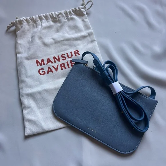 Mansur Gavriel Sky Blue Leather Shoulder Bag - Picture 1 of 6